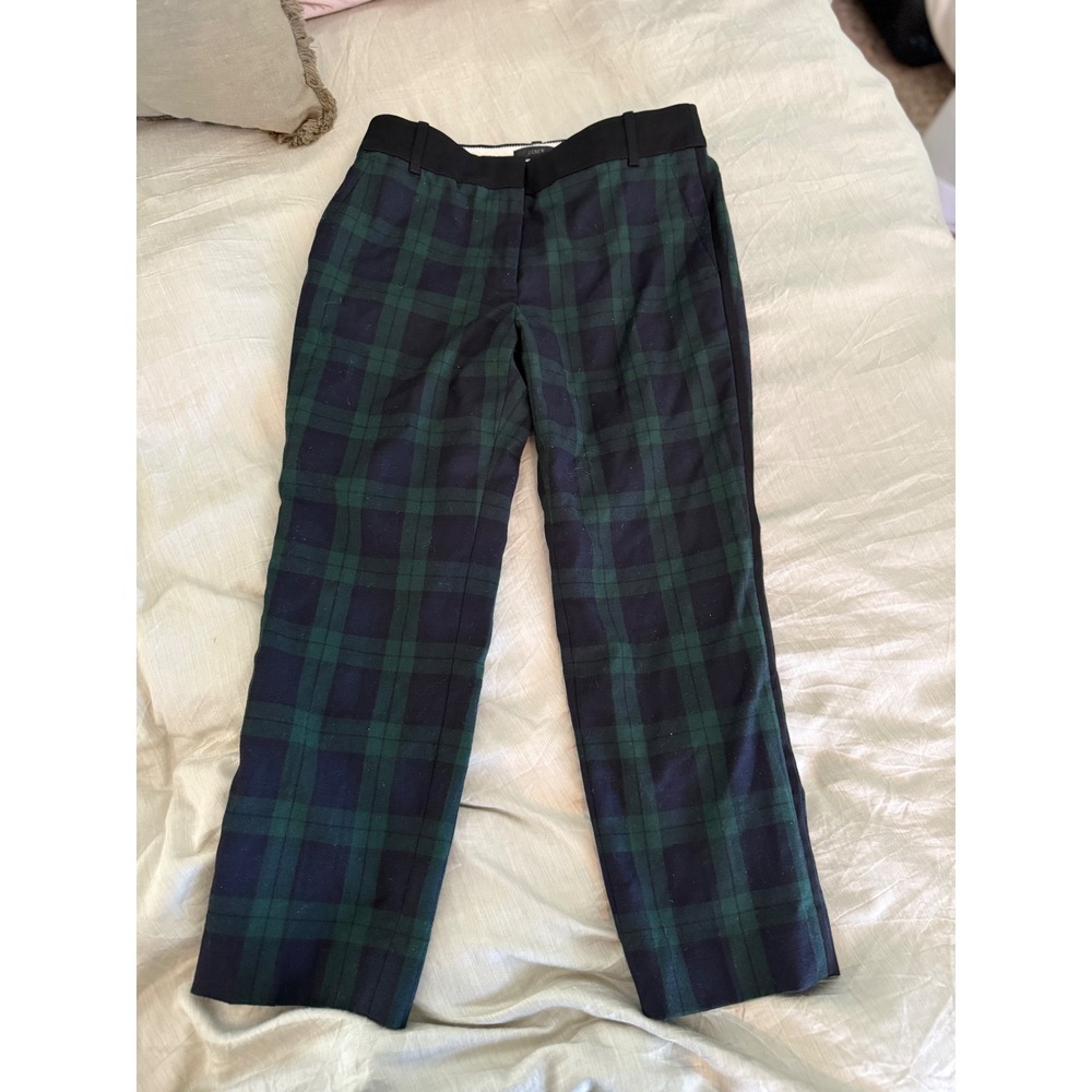 J.Crew 6P Black Watch Plaid Wool Pants Tartan Lined‎ Trouser Holiday Classic
